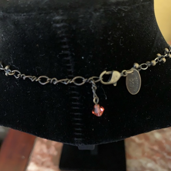 Liz Palacious Pink crystals and Black stones necklace - Picture 2 of 2